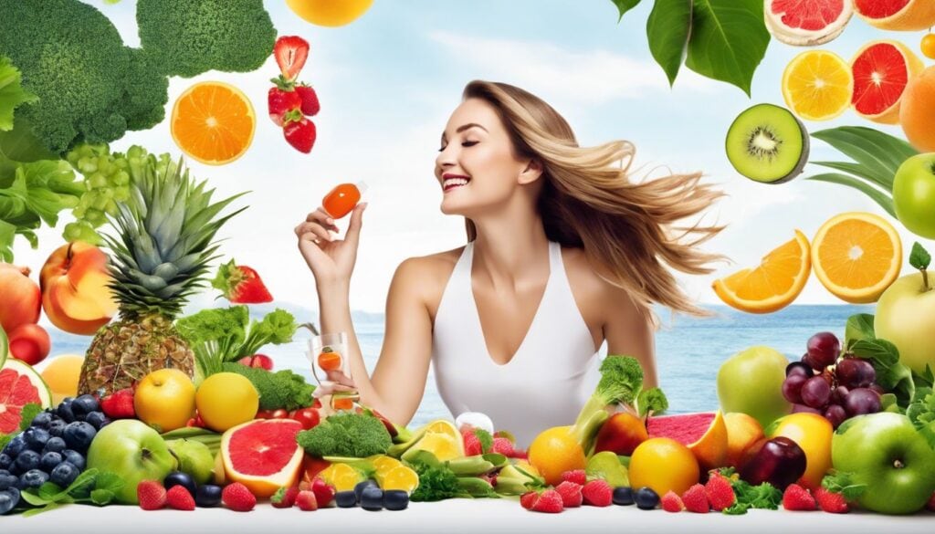 Een vrouw integreert vreugdevol Omega-3 capsules in haar dagelijkse routine.